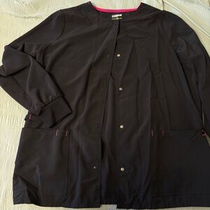 Scrubstar Black Jacket with Pink Trim